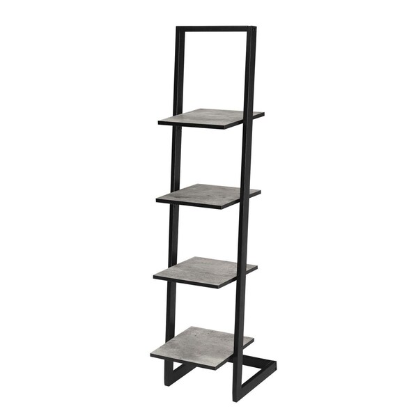 Convenience Concepts Designs2Go 4 Tier Ladder Bookshelf, Faux Birch & Black - 13.5 x 13 x 56 in. - HI2540051