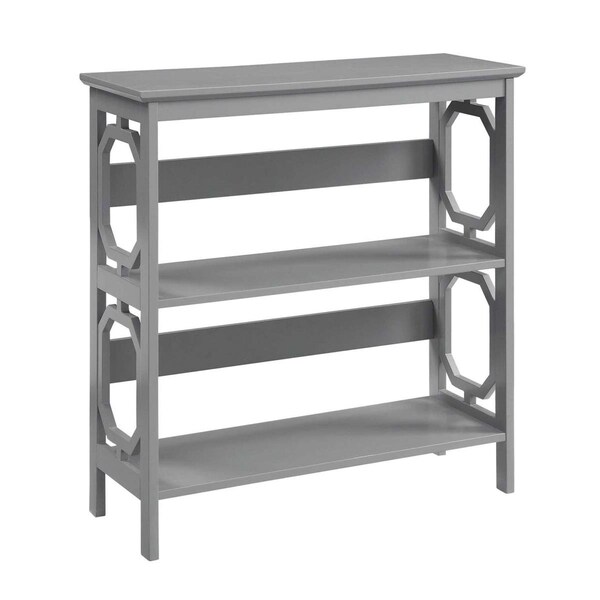 Convenience Concepts Omega 3 Tier Bookcase, Gray - 31.5 x 11.75 x 32.5 in. - HI2539919