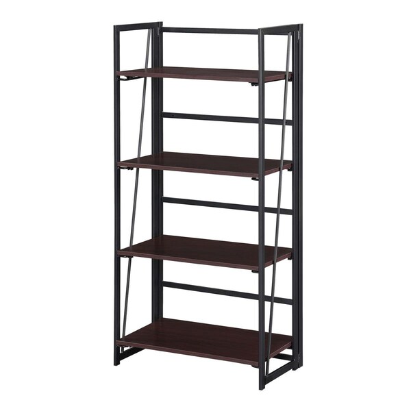 Convenience Concepts Extra Folding 4 Tier Bookshelf, Espresso & Black - HI2540426