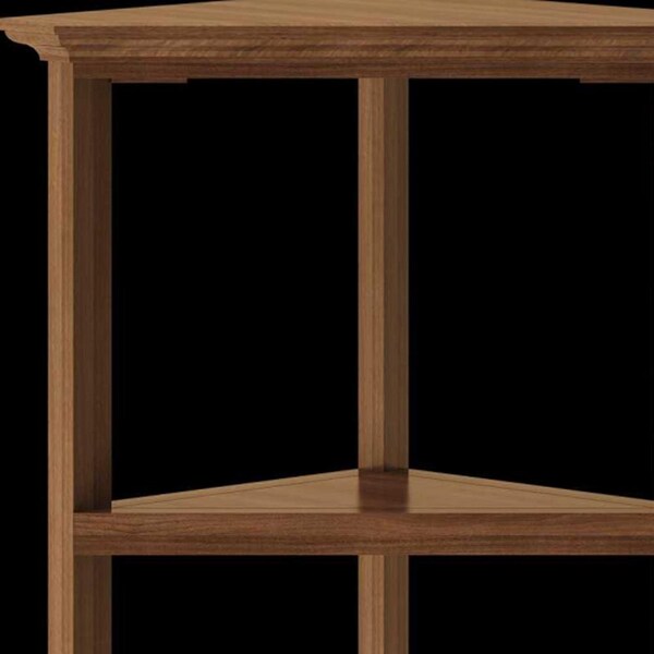 Homeroots 60 in. Bookcase with 3 Shelves in Walnut - 379945