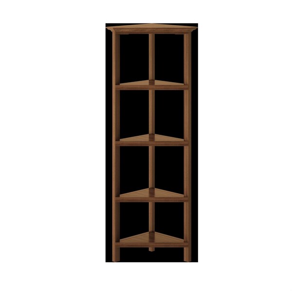 Homeroots 60 in. Bookcase with 3 Shelves in Walnut - 379945