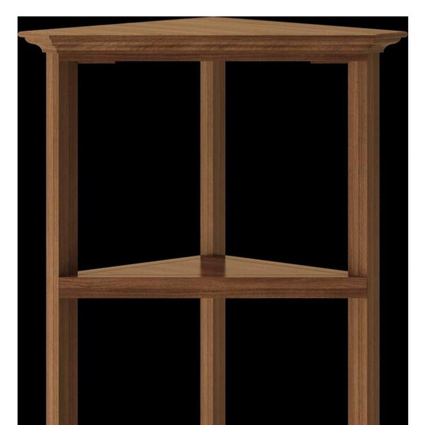 Homeroots 60 in. Bookcase with 3 Shelves in Walnut - 379945