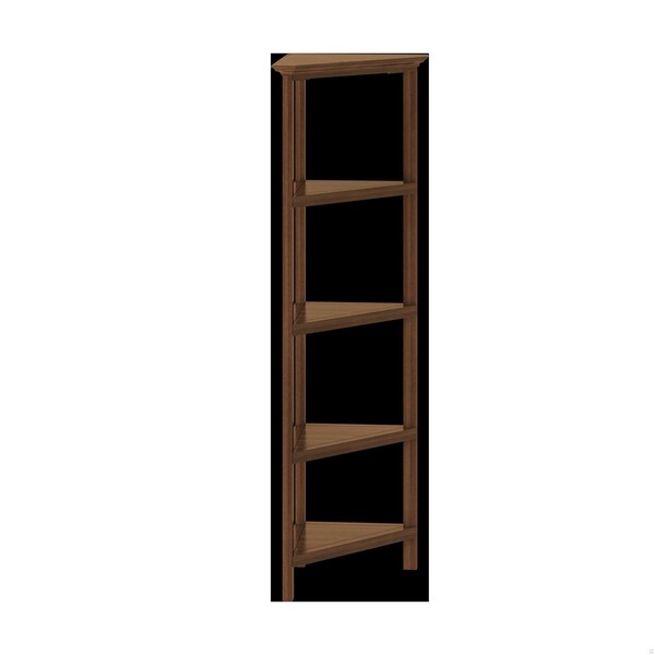 Homeroots 60 in. Bookcase with 3 Shelves in Walnut - 379945