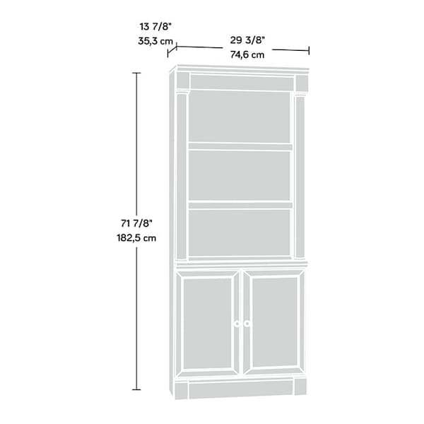 Sauder Palladia Library With Doors Woa , Three adjustable shelves for flexible storage options - 416515