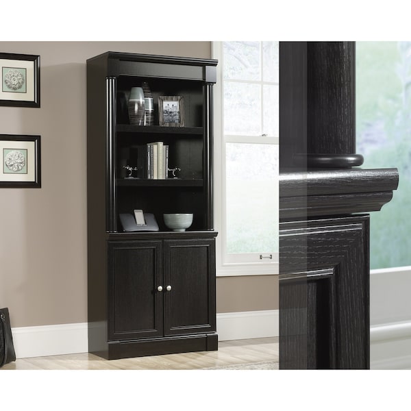 Sauder Palladia Library With Doors Woa , Three adjustable shelves for flexible storage options - 416515