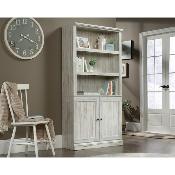 Sauder 5 Shelf Bookcase W/doors Wpl , Three adjustable shelves for flexible storage options - 426420