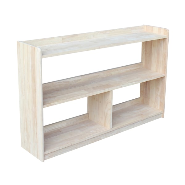 International Concepts Abby Divided Bookcase, 30"H, Unfinished - SH-14830