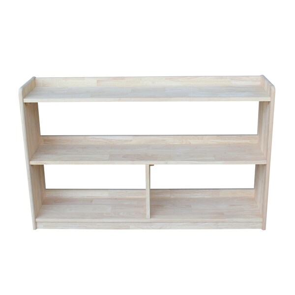 International Concepts Abby Divided Bookcase, 30"H, Unfinished - SH-14830