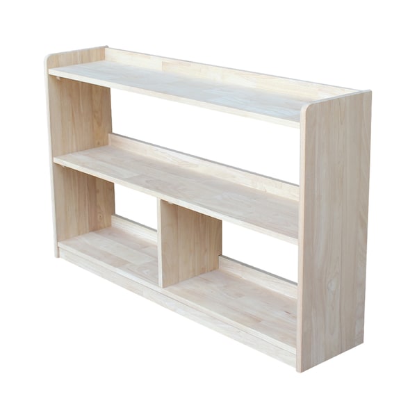 International Concepts Abby Divided Bookcase, 30"H, Unfinished - SH-14830