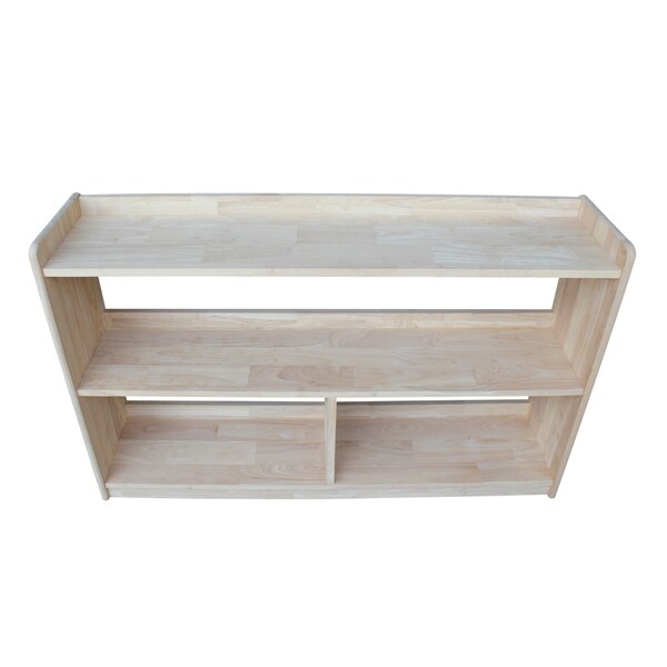International Concepts Abby Divided Bookcase, 30"H, Unfinished - SH-14830