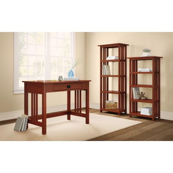 Alaterre Furniture Mission 60" Bookcase, Cherry - AMIA0860