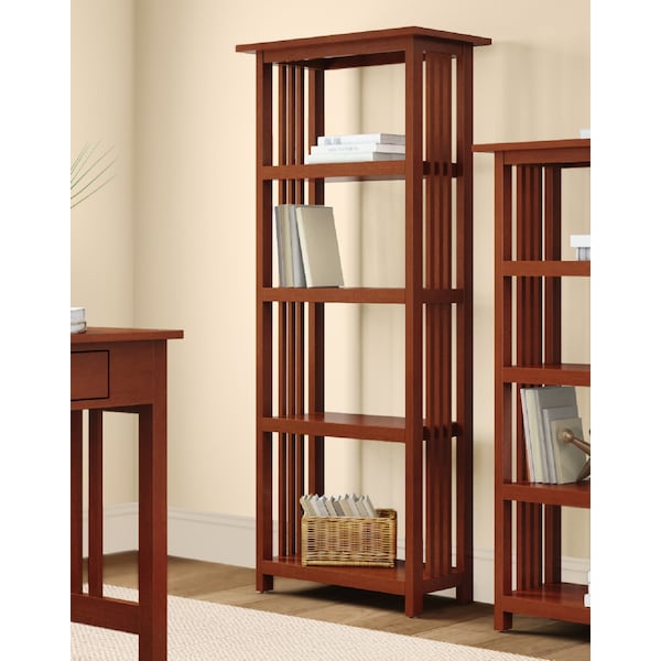 Alaterre Furniture Mission 60" Bookcase, Cherry - AMIA0860
