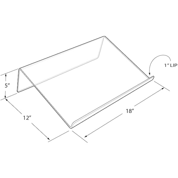 Azar Displays Acrylic Book Stand Holder 3/16" Thick, Size: 18"W x 12"D x 5"H - 515542