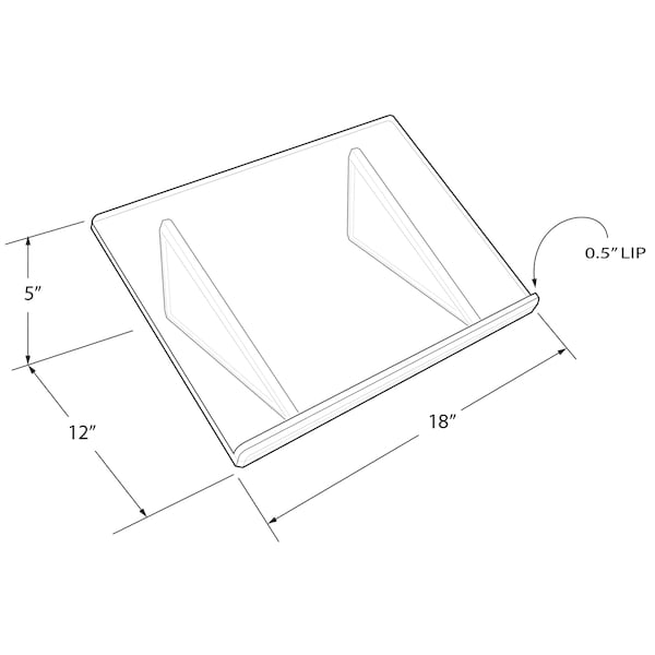 Azar Displays Deluxe Acrylic Book Stand Holder 1/2" Thick, Size: 18"W x 12"D x 5"H - 515500