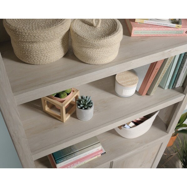 Sauder 5 Shelf Bookcase W/doors Chc , Three adjustable shelves for flexible storage options - 426310