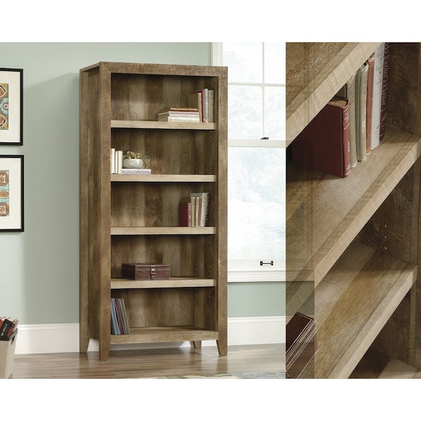 Sauder Dakota Pass 5-Shelf Bookcase Coa , Three adjustable shelves for flexible storage options - 418546