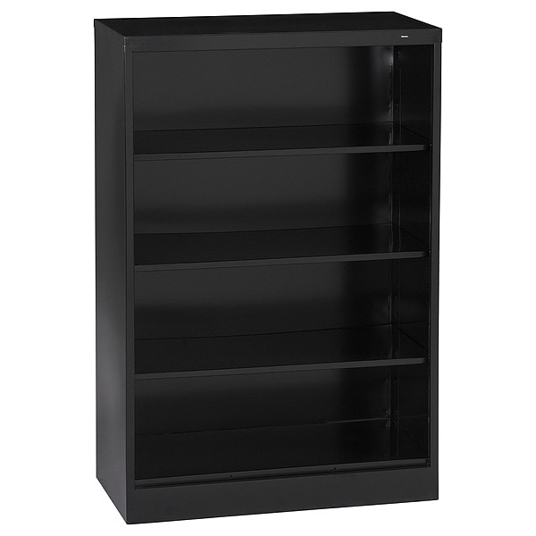 Tennsco 4-Shelf Bookcase, All Welded Steel 55"x36" Black - BC18-52-BLACK