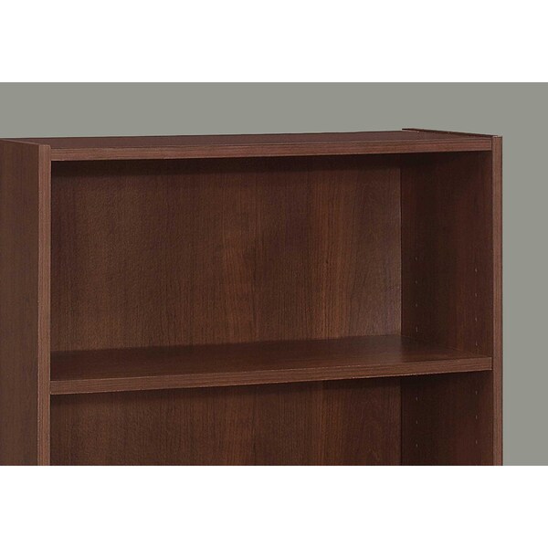 Homeroots Cherry Bookcase with 3 Shelves 11.75 x 24.75 x 35.5 in. - 355728