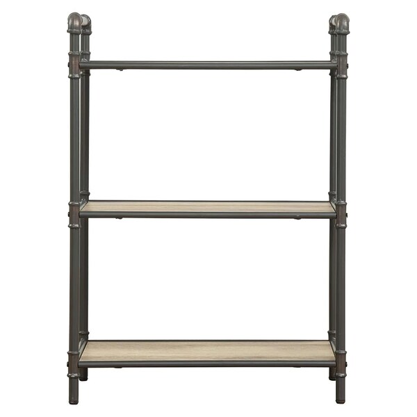 Acme 3 Wooden Tiers Rectangular Bookshelf in Antique Oak and Sandy Gray - ER-0234GY