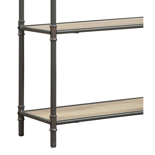 Acme 3 Wooden Tiers Rectangular Bookshelf in Antique Oak and Sandy Gray - ER-0234GY