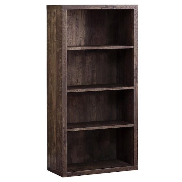 Daphnes Dinnette 48 in. Brown Reclaimed Wood-Look Bookcase with Adjustable Shelves - DA2618155