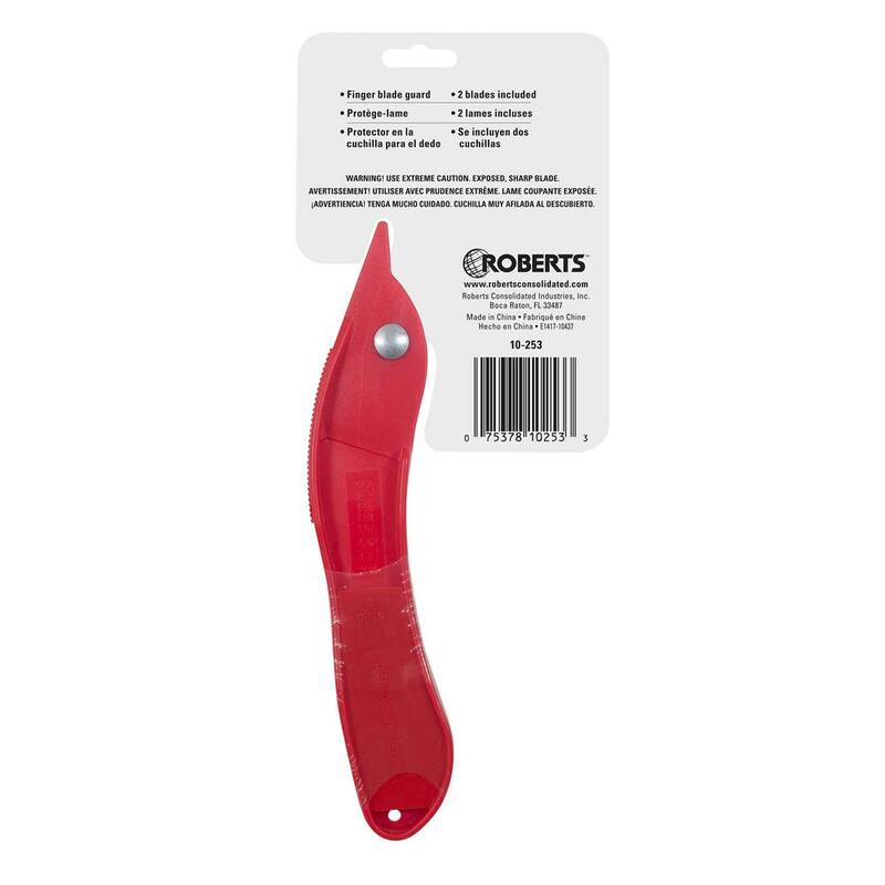 ROBERTS Slotted Blade Carpet Knife with Thumb Guard for Safety - 10-253