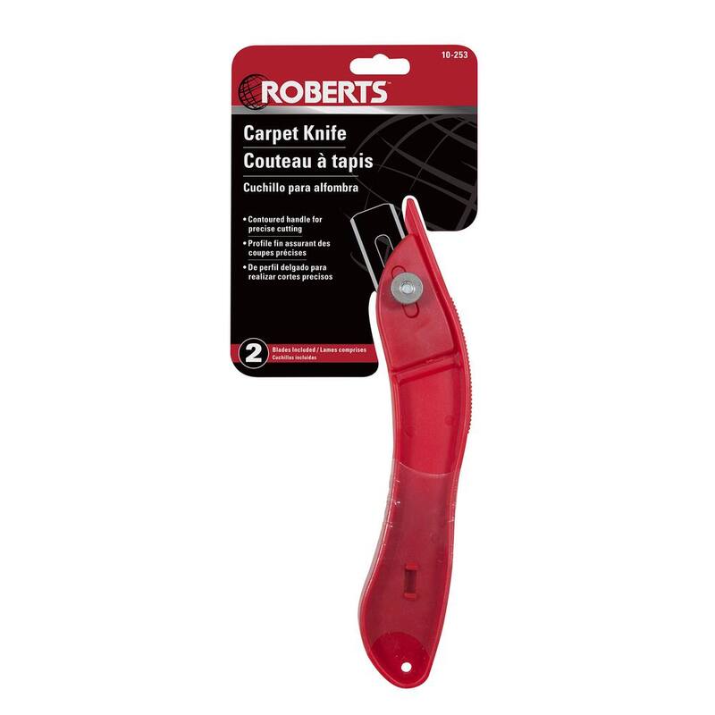 ROBERTS Slotted Blade Carpet Knife with Thumb Guard for Safety - 10-253