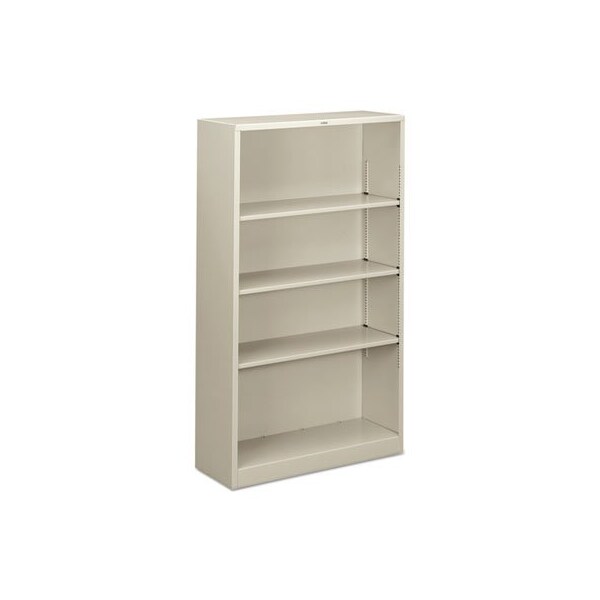 Hon HON, Metal Bookcase, Four-Shelf, 34-1/2w X 12-5/8d X 59h, Light Gray - S60ABCQ