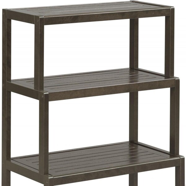 Homeroots Bookcase with 4 Shelves, Espresso - 36.75 x 22.2 x 12 in. - 380030