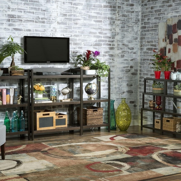 Homeroots Bookcase with 4 Shelves, Espresso - 36.75 x 22.2 x 12 in. - 380030