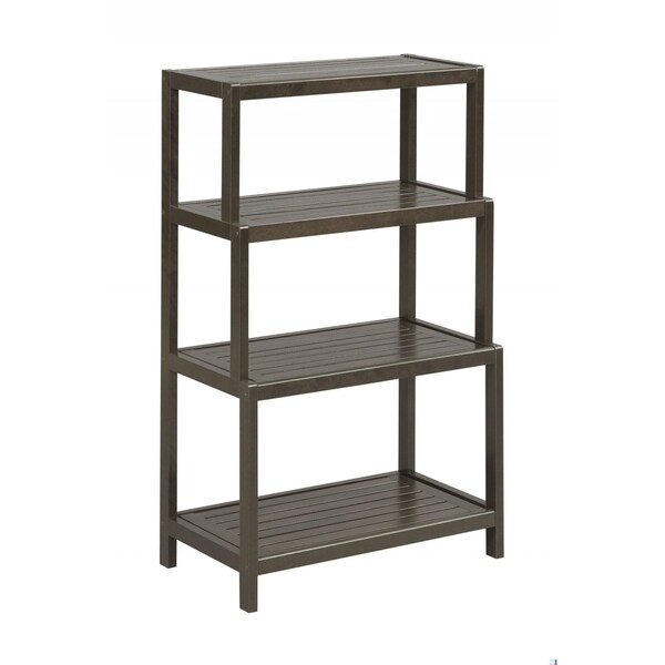 Homeroots Bookcase with 4 Shelves, Espresso - 36.75 x 22.2 x 12 in. - 380030