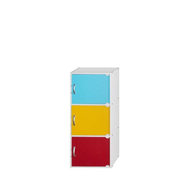 Made-To-Order 3-Shelf & 3-Door Bookcase - Rainbow - 35.6 x 11.7 x 15.9 in. - MA2983181