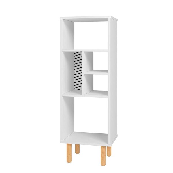 Designed To Furnish 42.51 in. Essex Bookcase with 5 Shelves, White & Zebra - DE3059130