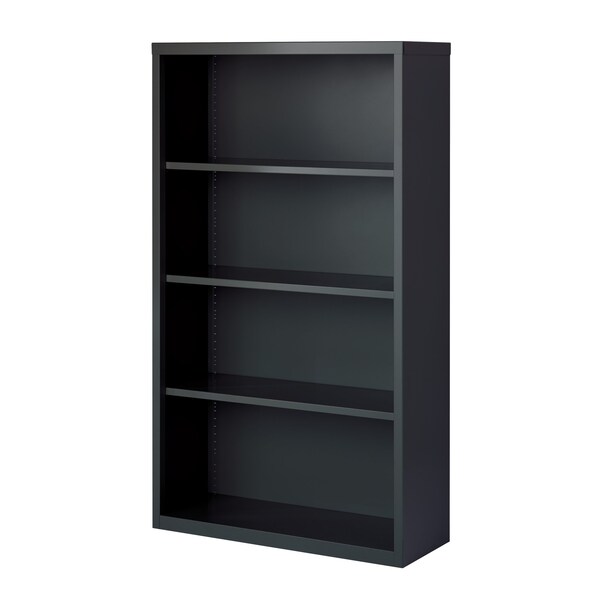 Hirsh Hirsh 4 Shelf Metal Bookcase, 60in. Height, Charcoal - 22456