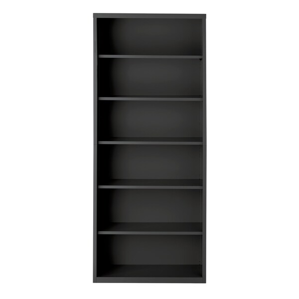 Hirsh Hirsh 6 Shelf Metal Bookcase, 82in. Height, Charcoal - 22458