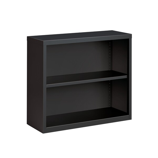 Hirsh Hirsh 2 Shelf Metal Bookcase, 30in. Height, Charcoal - 22454