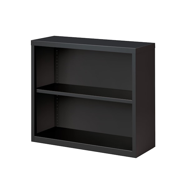 Hirsh Hirsh 2 Shelf Metal Bookcase, 30in. Height, Charcoal - 22454