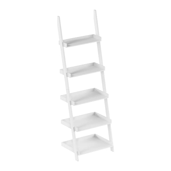 Hastings Home 5-Tier Ladder Bookshelf, White - 956646DIO