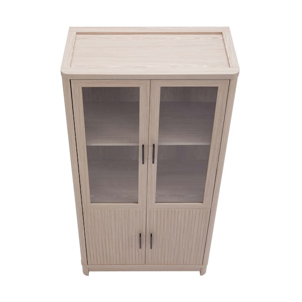 Manhattan Comfort Jodie Bookcase in Whitewashed Oak, 2PK - 2-BC001-OK