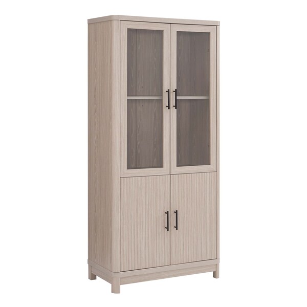 Manhattan Comfort Jodie Bookcase in Whitewashed Oak, 2PK - 2-BC001-OK