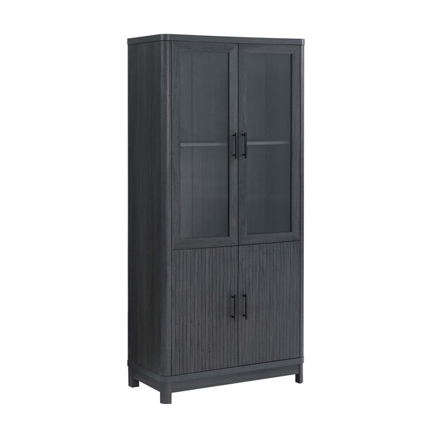 Manhattan Comfort Jodie Bookcase in Charcoal Grey, 3PK - 3-BC001-GY