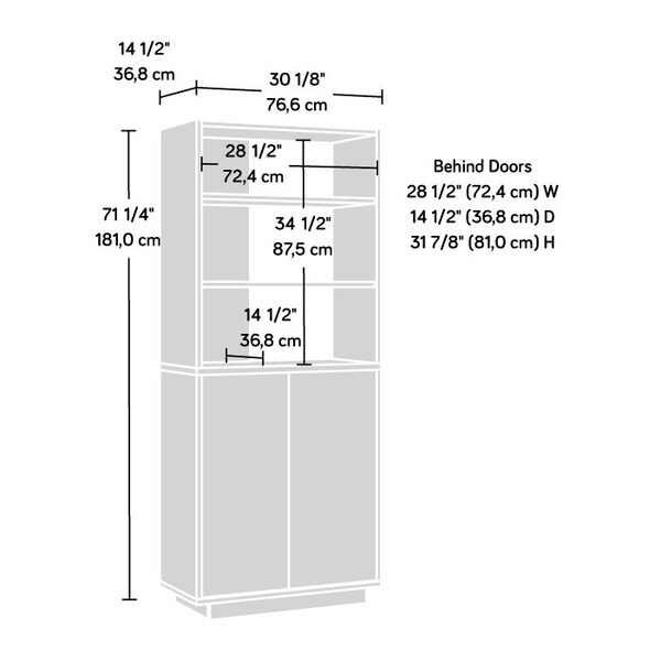 Sauder East Rock Library Ao , Three adjustable shelves provide versatile options for storage and display - 431611