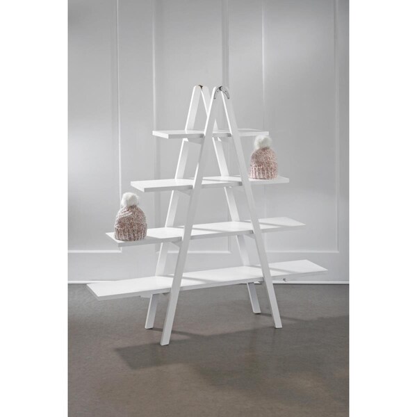 Tripar International Tripar  4 Tier A-Frame Wooden Ladder Bookcase, White - 21665