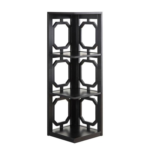 Omega Omega 203270BL 3 Tier Corner Bookcase; Black - 12 x 12 x 38.5 in. - 203270BL