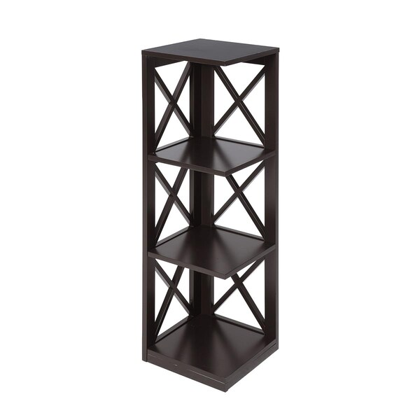 Convenience Concepts Oxford 3 Tier Corner Bookcase, Espresso - 203070ES
