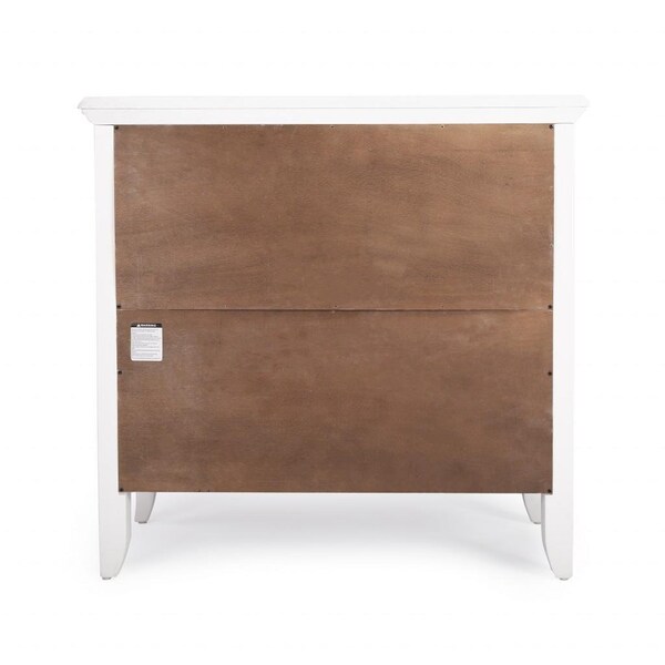 Homeroots 30.25 x 32 x 13 in. Newport Glossy White Low Bookcase - 389557