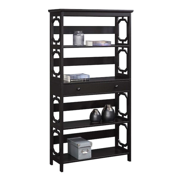 Convenience Concepts Omega 5 Tier Bookcase with Drawer, Espresso - 203071ES