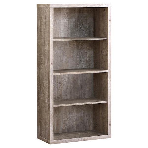 Daphnes Dinnette 48 in. Taupe Reclaimed Wood-Look Bookcase with Adjustable Shelves - DA3061471