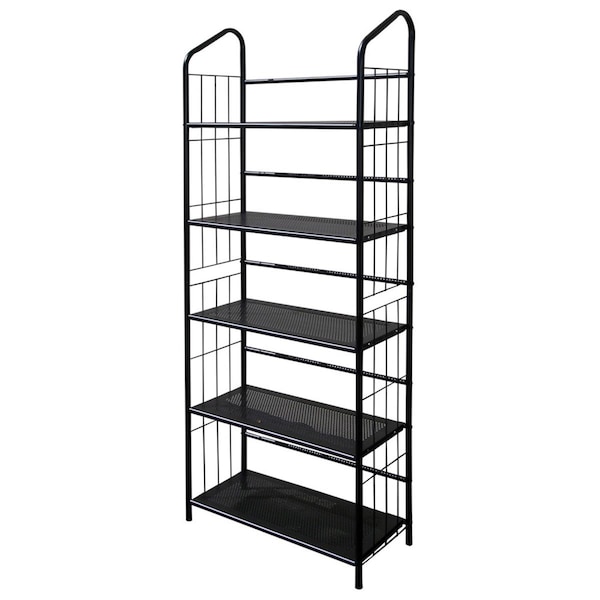 Gfancy Fixtures Black Five Shelf Metal Standing Book Shelf - GF3099209