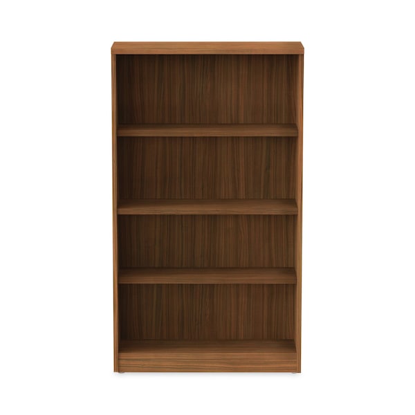 Alera Alera Valencia Bookcase, 4-Shelf, 31 3/4w x 14d x 55h, Modern Walnut - ALEVA635632WA